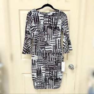 Calvin Klein Houndstooth Sheath Dress Size 4 NWT